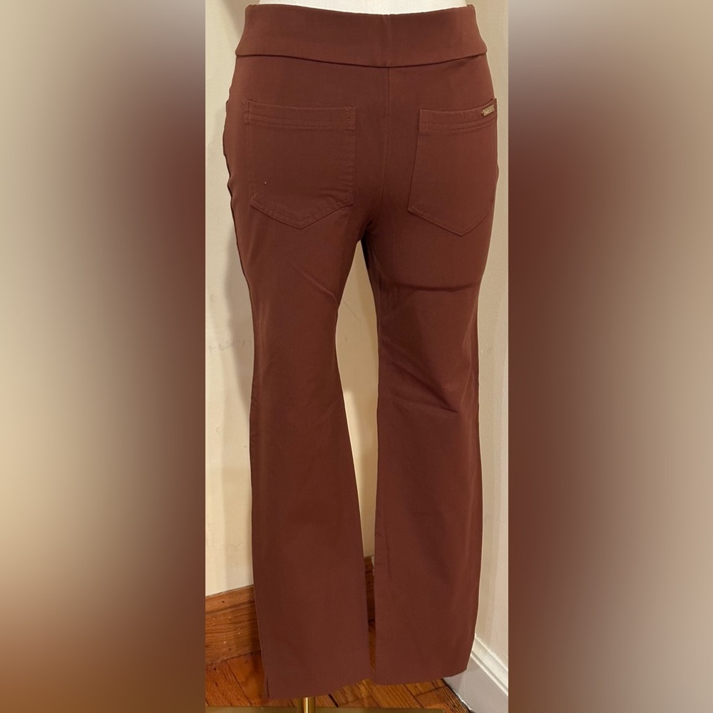 Spartina 449 Brown MNG Bootcut Ponte Pants Mid Rise Back & Front Pockets Sz 2 - Picture 6 of 13